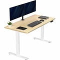 VIVO Electric 55 x 28 in Standing Desk, Memory Height Adjustment, 1B Series, Holds 220 lbs, One-Piece Light Wood Top, White Fram