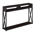 Convenience Concepts Tucson Deluxe 2 Tier Console Table 47.25 - Modern Industrial Sofa Table with Storage Shelves, Entryway Hall