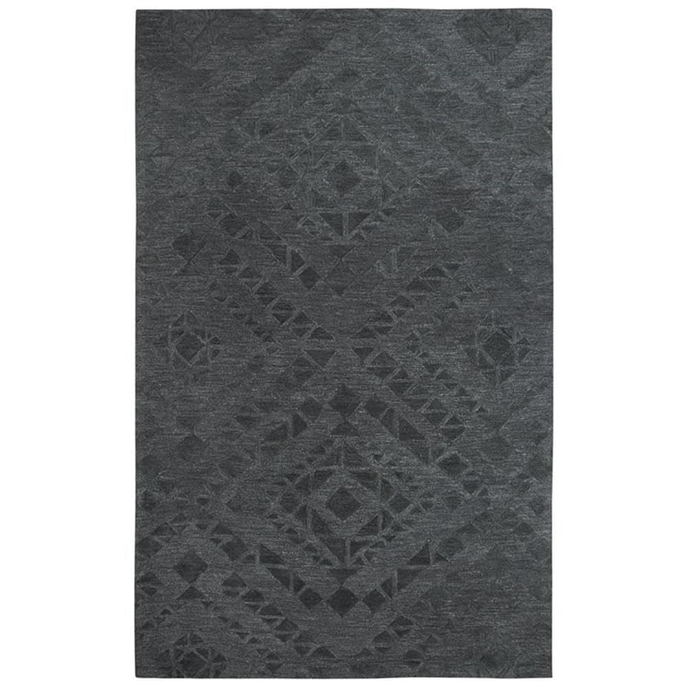 Rizzy Home Alora Decor Emerson 5' X 8' Diamond Dk. Grey/Gray/Rust/Blue Hand-Tufted Area Rug