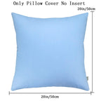 Thmyo 4-Pack 100% Cotton Comfortable Solid Decorative Throw Pillow Case, Square Cushion Cover Pillowcase Sublimation Blank Pillow Covers Diy Throw Pillowcase For Sofa(20X20 Inch/ 50X50Cm,Sky Blue)
