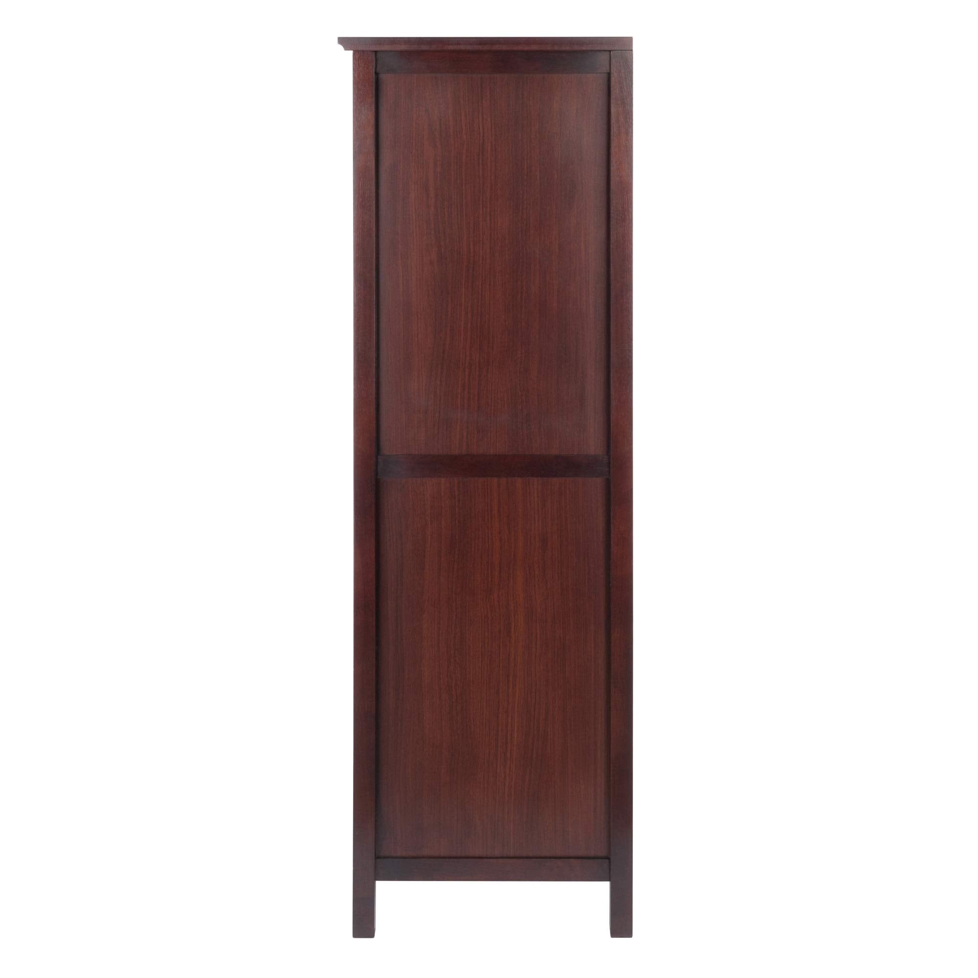 Ergode Brooke Jelly Cupboard - French Country Aesthetics, 4-Section Cabinet, Ample Storage, Wine Cabinet, Bar Accessories, Walnut Finish