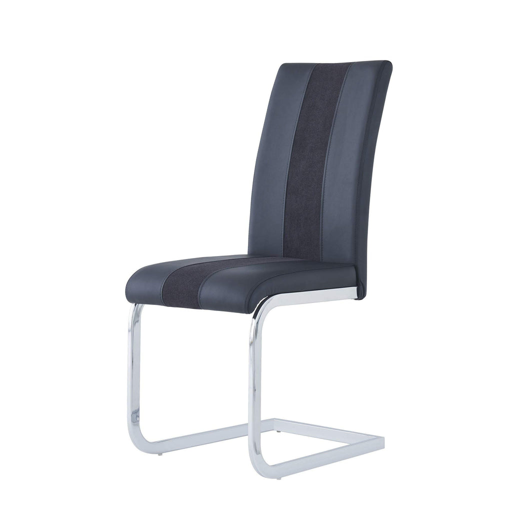 HomeRoots Wood, Metal Set of 4 Black Two Toned Dining Chairs with Silver Tone Metal Base - Case of 4