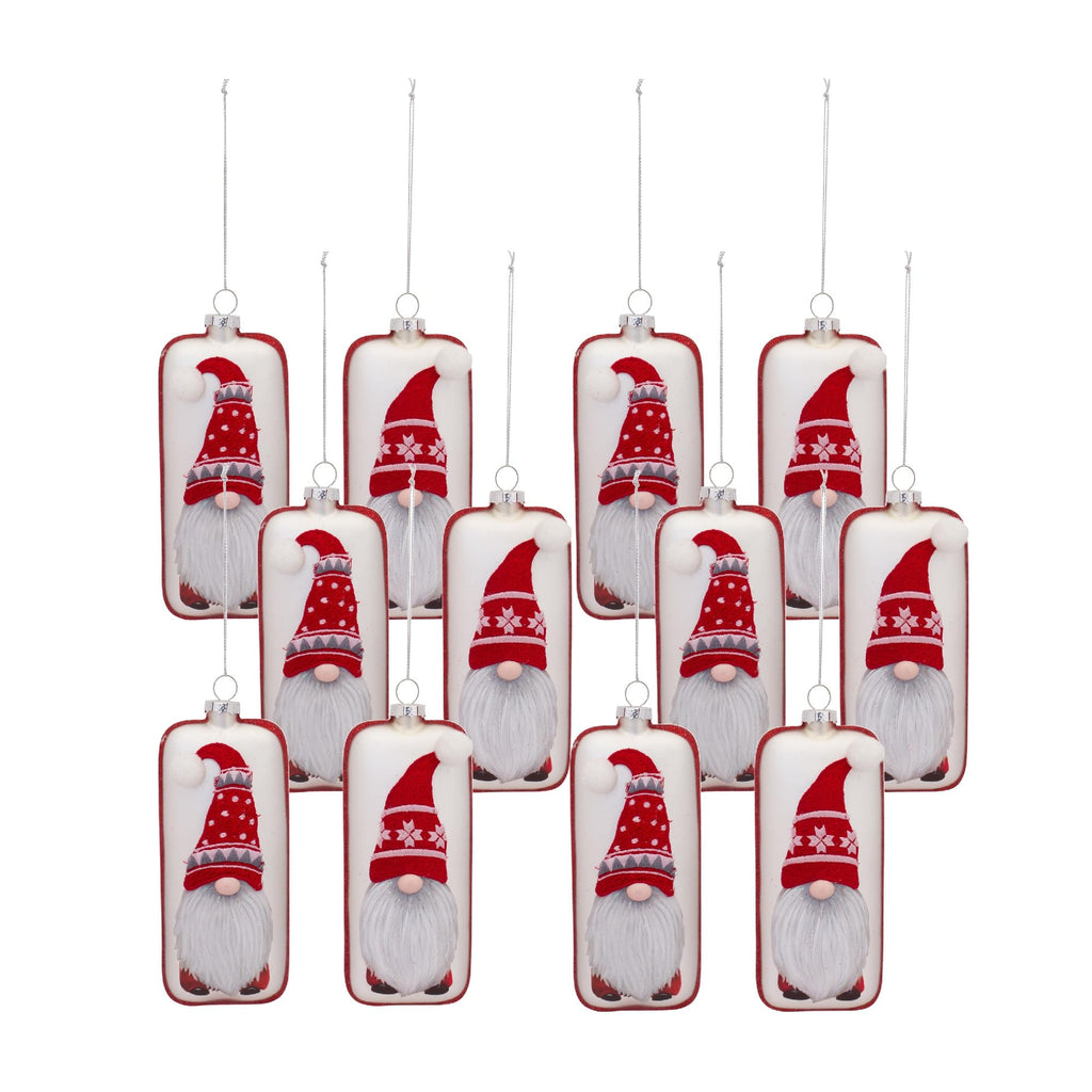 Glass Gnome Ornament (Set Of 12)