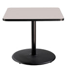 National Public Seating Nps 36&Quot; Square Cafe Table With Round Base, 30&Quot; Height, Particleboard Core/T-Mold, Grey Nebula Top, Black Frame