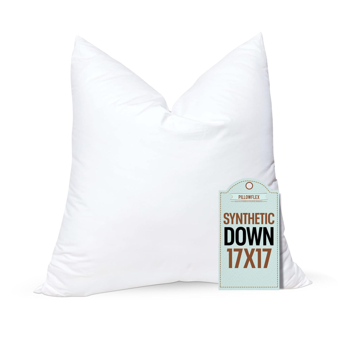 Pillowflex Synthetic Down Pillow Insert - 17X17 Down Alternative Pillow, Ultra Soft Throw Pillow,Couch Sham, Bed Sleeping Accent