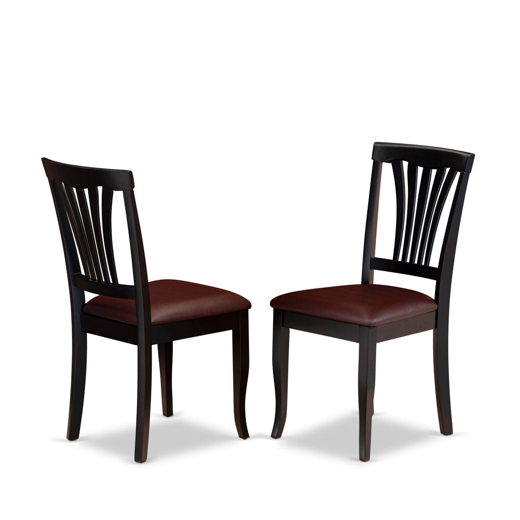 East West Furniture NIAV5-BCH-LC 5 Piece Kitchen Table Set for 4 Includes a Rectangle Dining Room Table with Butterfly Leaf and 4 Faux Leather Upholstered Chairs, 36x66 Inch, Black & Cherry