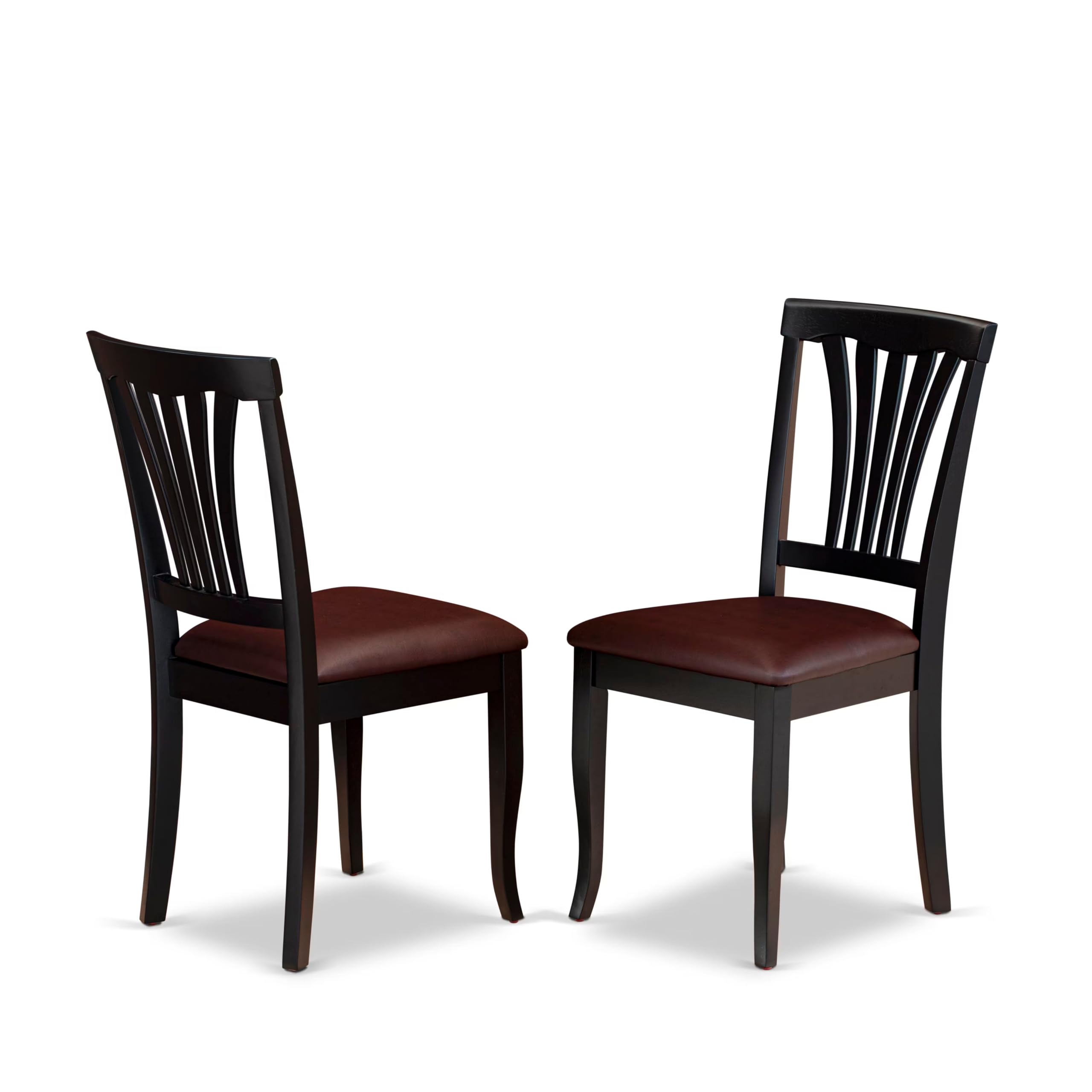 East West Furniture NIAV5-BCH-LC 5 Piece Kitchen Table Set for 4 Includes a Rectangle Dining Room Table with Butterfly Leaf and 4 Faux Leather Upholstered Chairs, 36x66 Inch, Black & Cherry