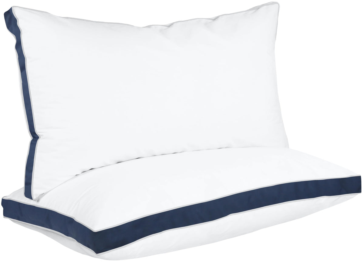 Utopia Bedding Bed Pillows For Sleeping King Size (Navy), Set Of 2, Cooling Hotel Quality, Gusseted Pillow For Back, Stomach Or