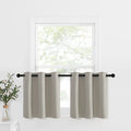 Nicetown Kitchen Window Valances For Half Window, Farmhouse Grommet Window Tiers For Living Room, Room Darkening Country Small Curtains For Bathroom (Natural, 1 Pair, 42' Wide X 24' Long)