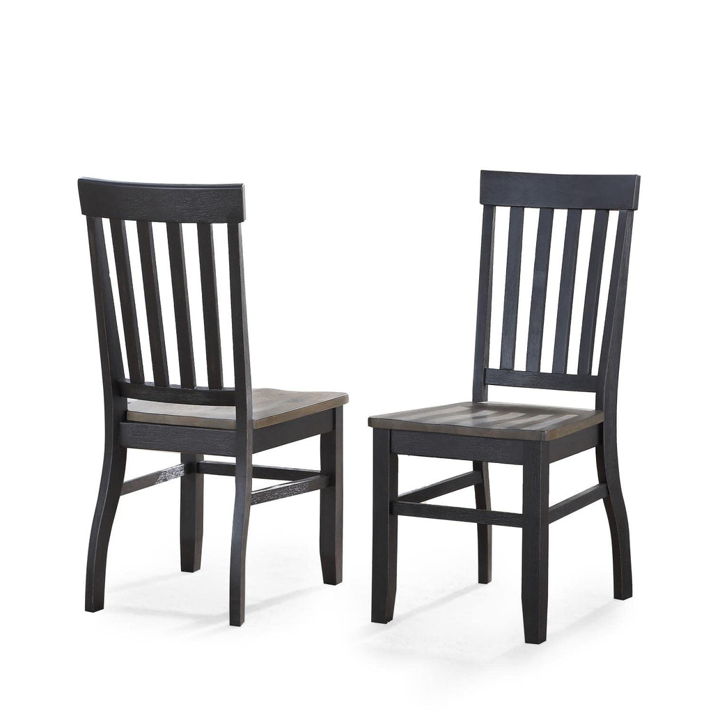 Steve Silver Raven Noir Two-Tone Ebony and Driftwood Side Chair (Set of 2)