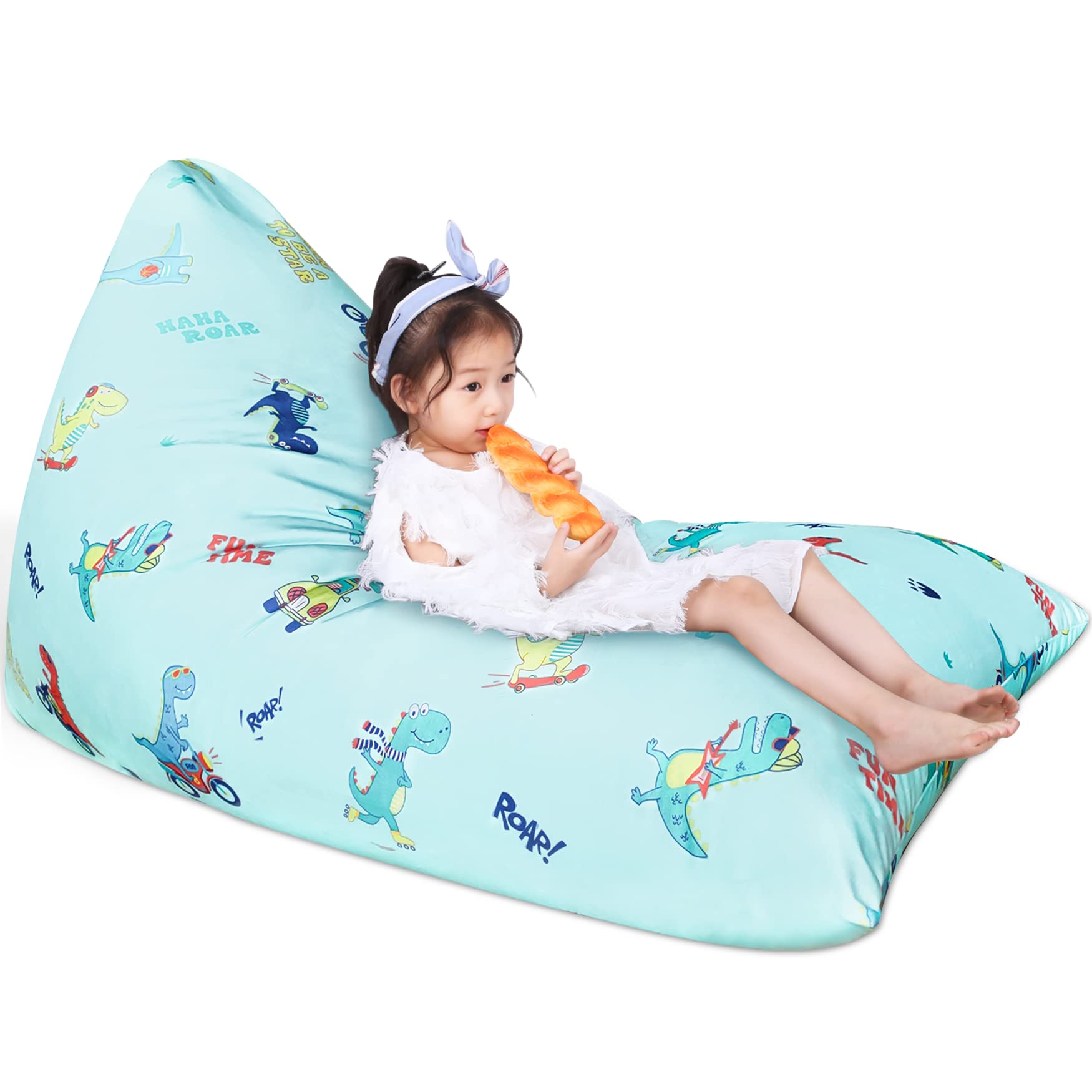 Jorbest Stuffed Animal Storage, Dinosaur Bean Bag Chair, Stuffed Animal Storage Bean Bag Chair for Kids and Adults, Dinosaur Bea