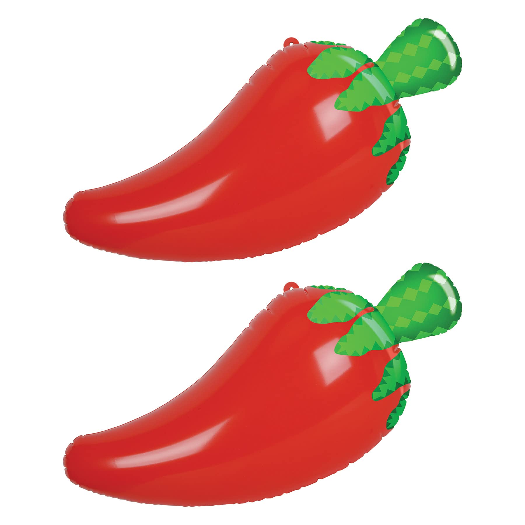 Beistle 2 Piece 30'' Plastic Large Inflatable Chili Pepper Decorations, Blow Up Accessories For Cinco De Mayo Mexican Theme Fies