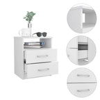 HomeRoots Modern and Stylish White Particle Bedroom Nightstand