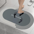 UCRAVO 4Pcs Oval Bath Bathroom Rugs Mat Non Slip, Diatomaceous Earth Stone Farmhouse Water Absorbent Washable Thin Small Bathmat