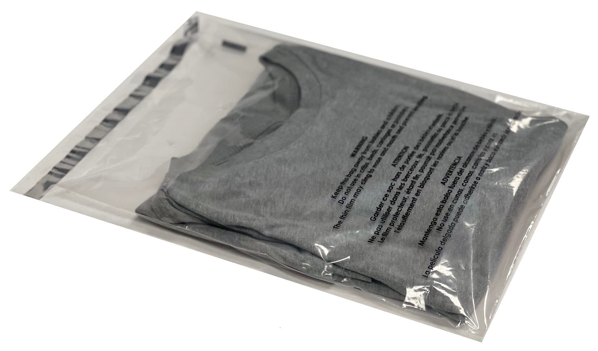 Secure Seal Self-Sealing Suffocation Warning Poly Bags 10X15 Inches | Clear Packaging Bags With Adhesive Strip | Ideal For Fba,