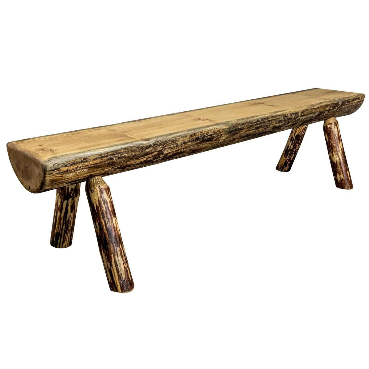 Montana Woodworks Glacier Country Collection Wood Log Bench, 5 Foot, Exterior Stain Finish