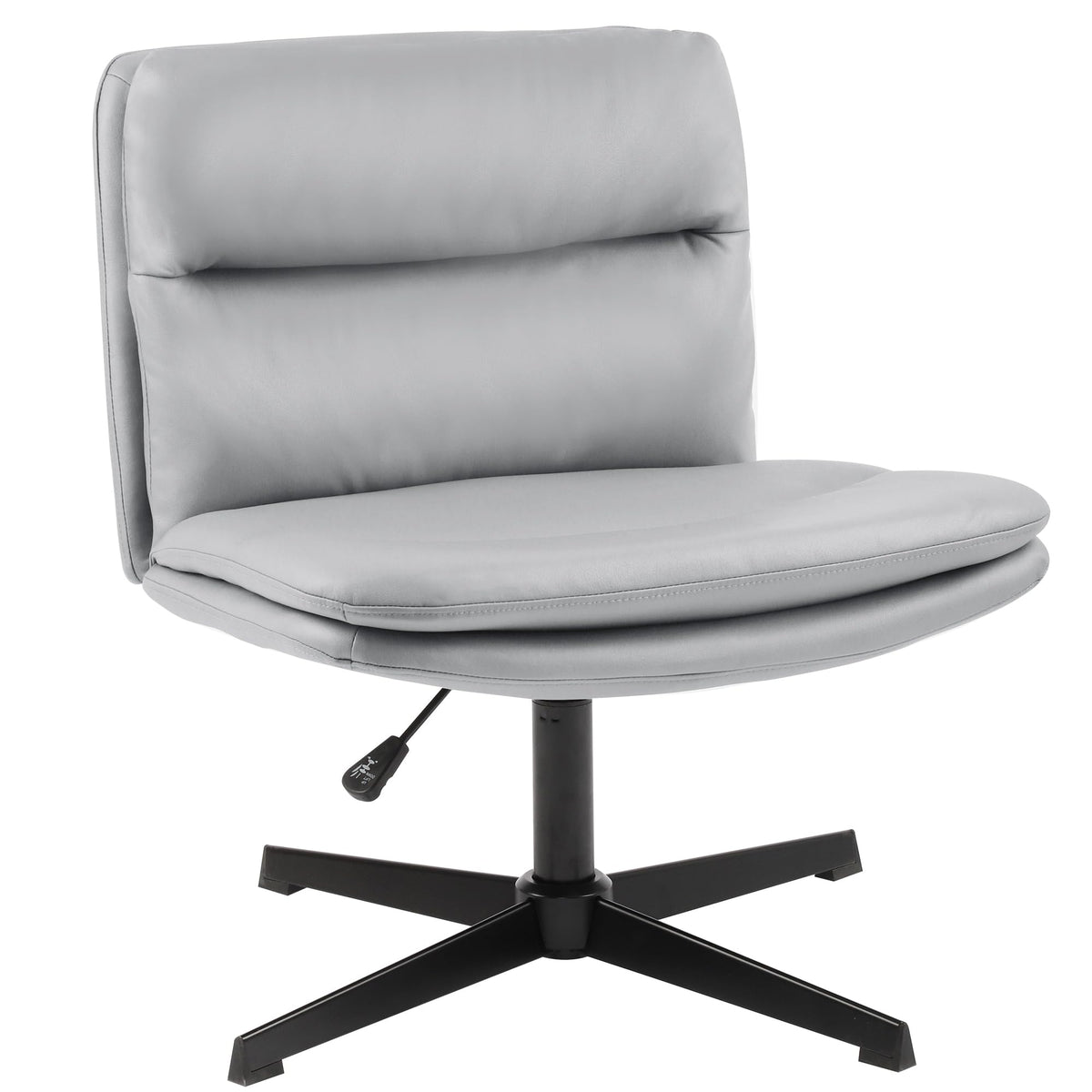 Gotminsi Cross Legged Office Chair,Armless Desk Chairs No Wheels,Modern Swivel Vanity Chairs With Thickened Cushion,Wide Seat Ta