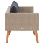 vidaXL 2-Seater Outdoor Patio Sofa with Cushions, Poly Rattan Construction, Light and Weather Resistant, Anthracite Cushion Color, Beige.