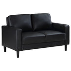 Coaster Home Furnishings Ruth Upholstered Track Arm Faux Leather Loveseat Black