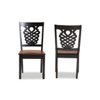 Baxton Studio Gervais Modern and Contemporary Transitional Two-Tone Dark Brown and Walnut Brown Finished Wood 2-Piece Dining Chair Set