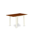 East West Furniture Ndpl5-Whi-W 5 Piece Dining Room Table Set Includes A Rectangle Kitchen Table With Dropleaf And 4 Dining Chairs, 30X48 Inch, Buttermilk & Cherry