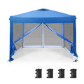 Phi Villa 10' X 10' Pop Up Canopy Tent With Netting, Instant Gazebo, Ez Up Screen Party Tent House Room With Carry Bag, Height A