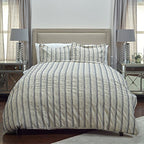 Rizzy Home | BT4052 | King Sham | 20"x36" Blue/Neutral/Brown Woven In Stripes