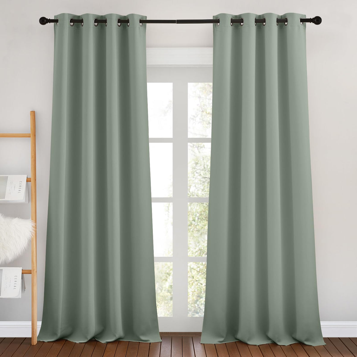 Nicetown Blackout Living Room Curtains 90 Inches Long - Energy Saving Thermal Insulated Sound Dampening Grommet Room Darkening W