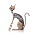 Too-arts Metal Sculpture Iron Art Cat Spring Handicraft Crafting Home Decoration Furnishing Craft