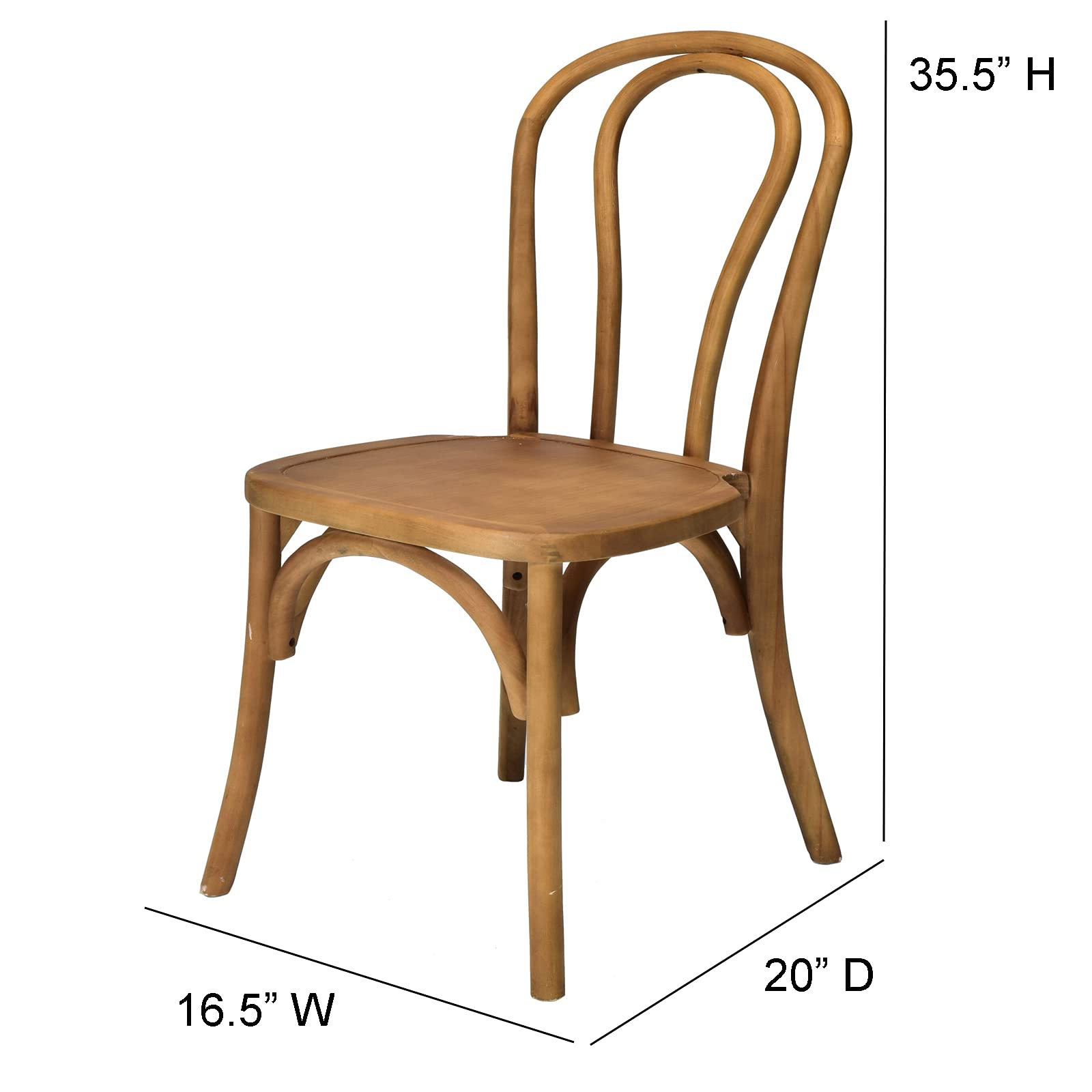 Commercial Seating Products Bentwood Tinted Raw Chairs, 1-Pack