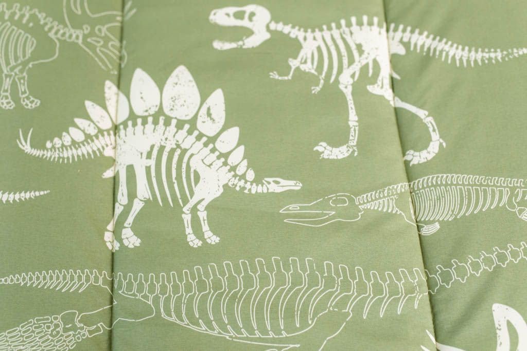 Beddy'S Dinosaurs T-Rex Theme Boys Durable Zipper Bedding, Bed In A Bag, Green Sheets And Comforter With Dino Fossils, Includes