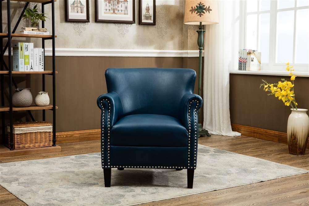 Comfort Pointe Club Chair In Navy Blue,