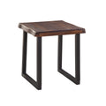 Steve Silver Jennings Rustic Live Edge, Solid Pine Construction, and Two-Tone Cherry and Ebony Finish End Table, 22 x 22 x 24
