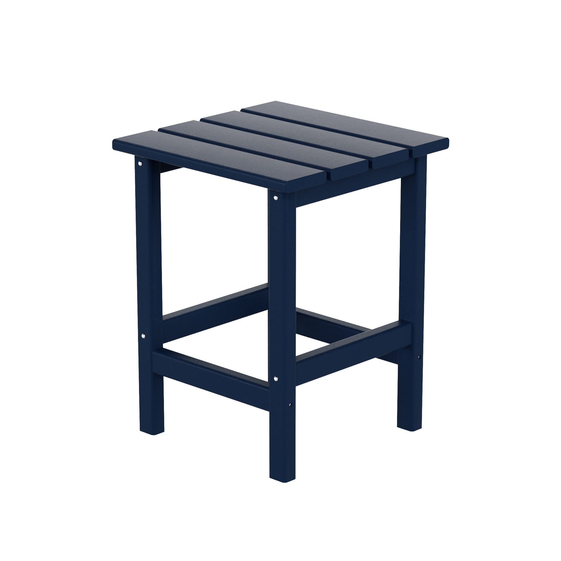 Costaelm Square Outdoor Side Tables, Adirondack Patio Tables For Outside, Hdpe Patio End Table Weather Resistant, Balcony Table For Pool, Seaside, Backyard, Porch, Indoor Companion, Navy Blue