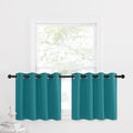 Nicetown Short Tiers Kitchen Curtains Blackout Grommet Thermal Insulated Privacy Window Treatment Small Camper Curtain Drapes For Bathroom Travel Rv (2 Panels, Peacock Teal, 42 By 30 Inches)