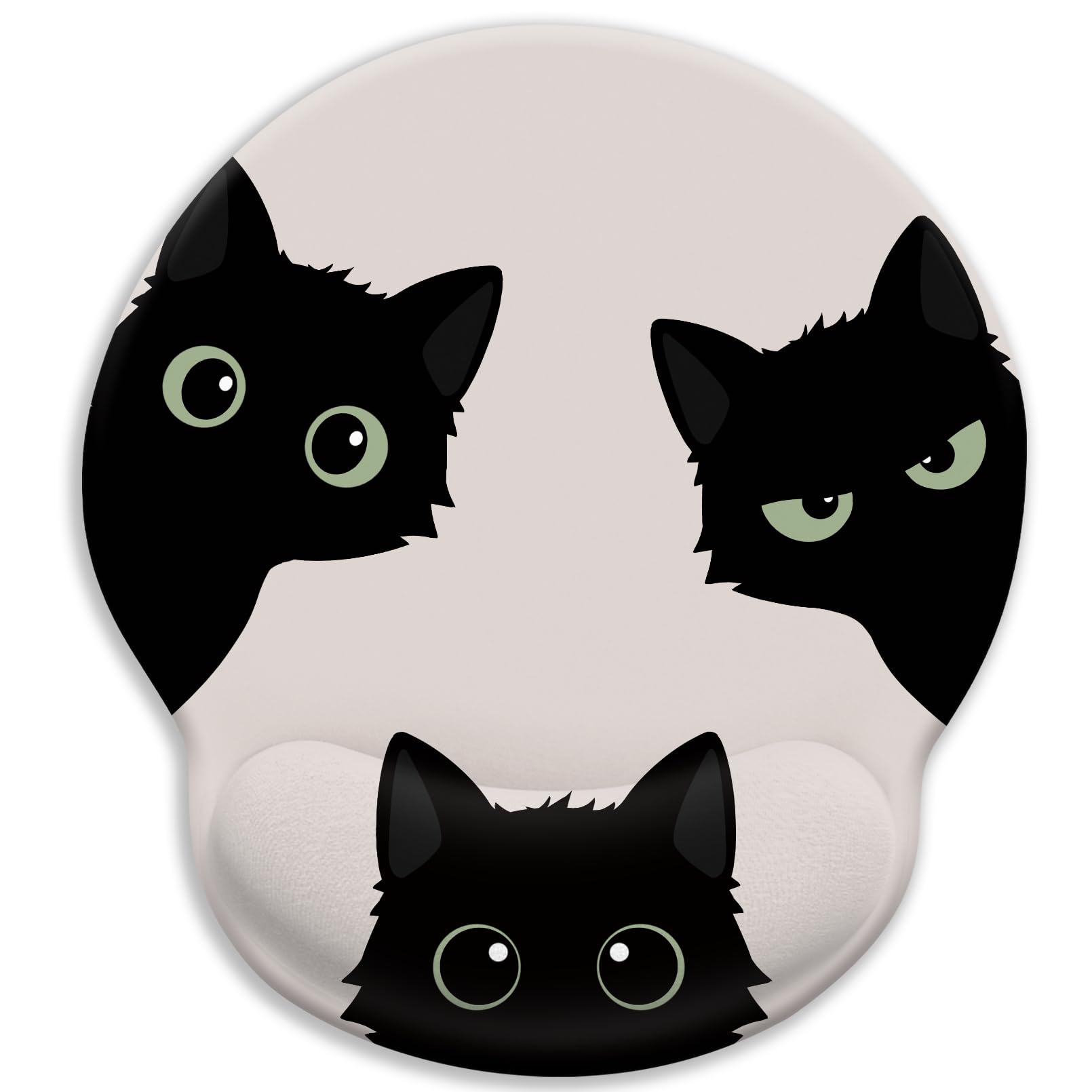 Limkrian Cat Mouse Pad, Funny Ergonomic Mousepad With Wrist Rest, Gaming Mouse Pad Wrist Support With Non-Slip Pain Relief Pu Ba