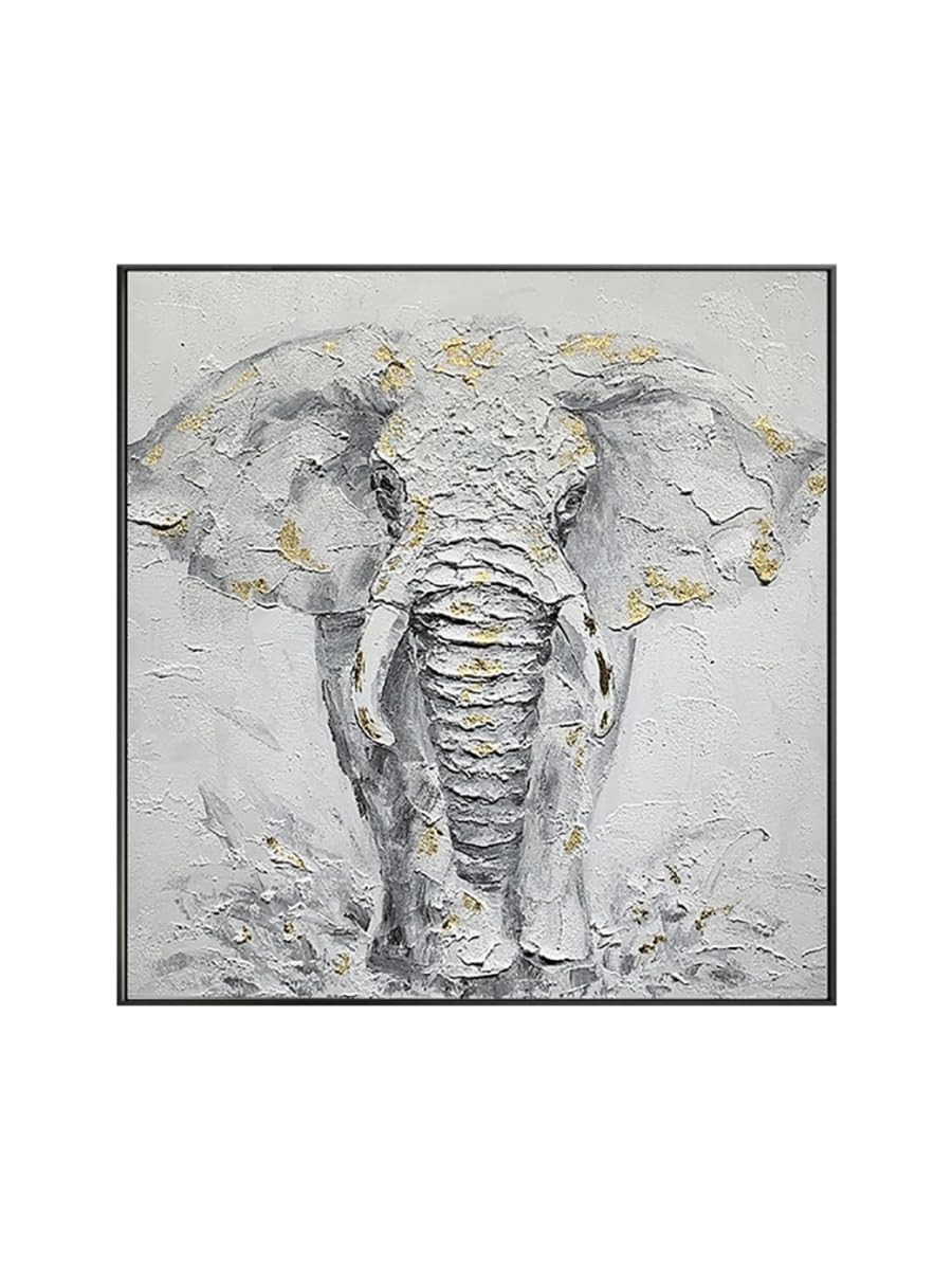 HomeRoots 530628 Black & White Fabric Elephant Airplane Wall Decor