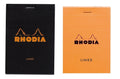 Rhodia # 12 Notepad 3-3/8 X 4-3/4 Lined Orange And Black, Pack Of 2