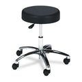 Safco Products Lab Stool, Pneumatic Lift 3431BL, Black, Chrome Base, Height-Adjustable Base, Easy-to-Clean Vinyl Stool