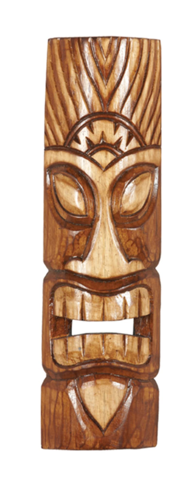 Ram Outdoor Decor Hand Painted Wooden Natural Tiki Mask Wall Sign