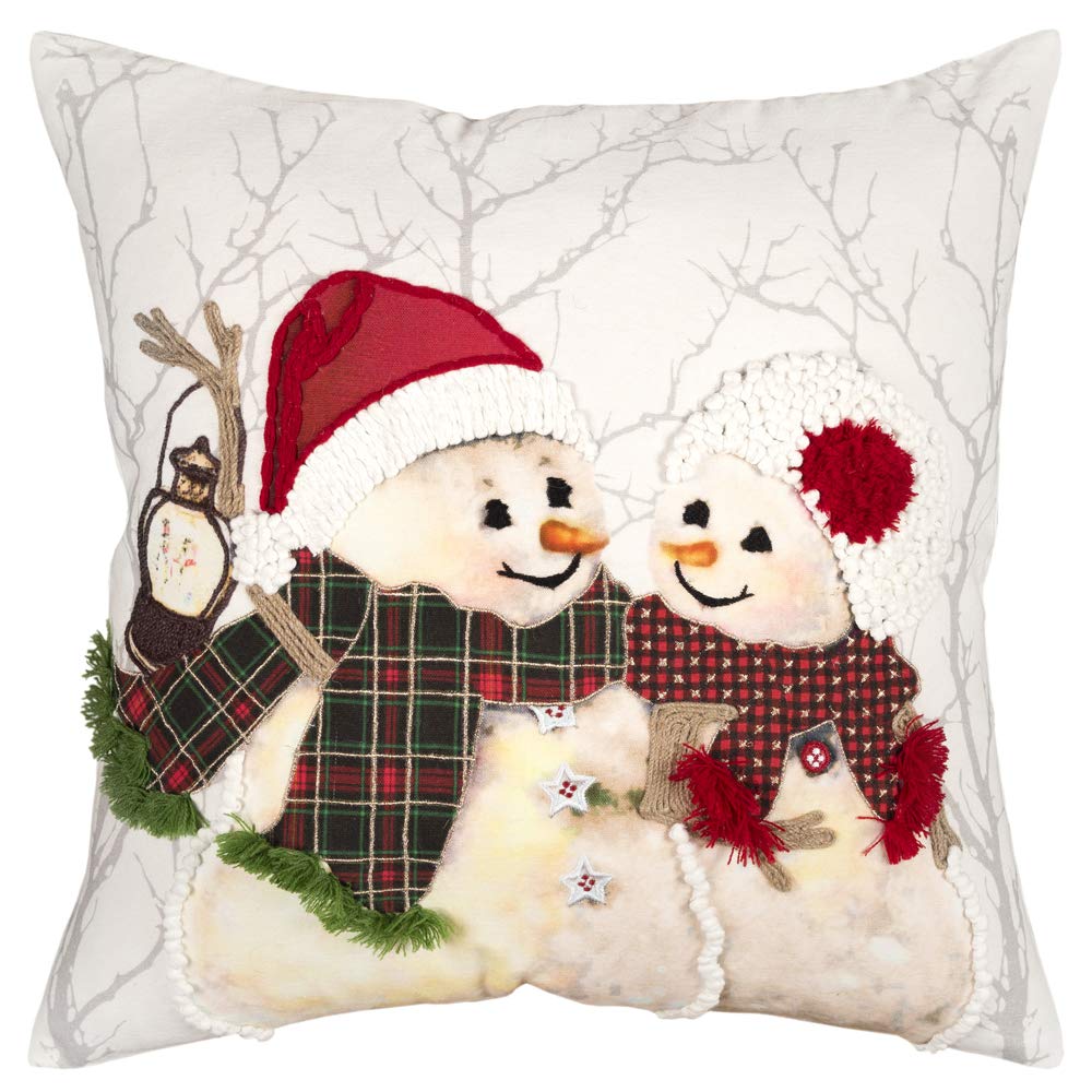 Rizzy Home Snow Couple 20&quot; x 20&quot; Cotton Duck Pillow Cover-Multi-Color