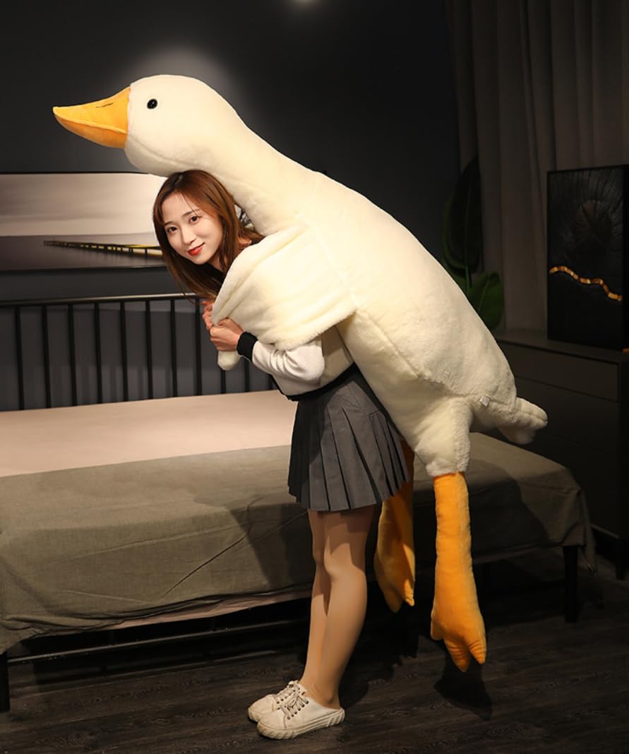 Giant Goose Stuffed Animal, 74.8 Inch Soft Goose Plush Pillow, Cute Duck Plush Toy Swan Plushie Doll Sleeping Hugging Pillows Gi