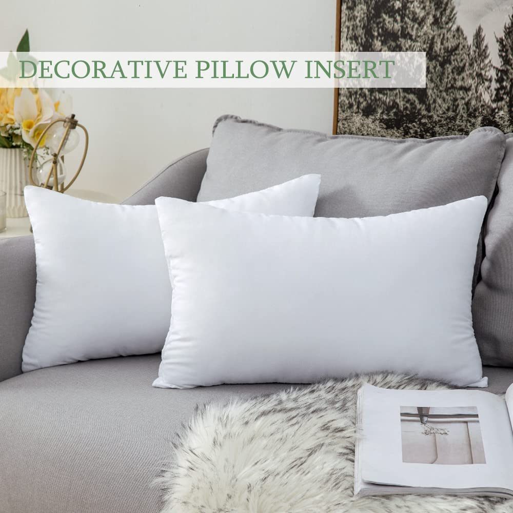 Miulee Throw Pillow Insert Premium Pillow Stuffer Sham Rectangle For Decorative Cushion Bed Couch Sofa 14X20 Inch