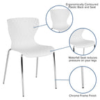 Flash Furniture Lowell Contemporary Design White Plastic Stack Chair