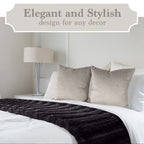 The Connecticut Home Company Throw Blanket, Soft Plush Reversible Faux Fur And Sherpa, Warm Thick Throws For Bed, Comfy Washable Bedding Accent Blankets For Sofa Couch Chair,65X50, Black