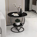 Al Hama EDEUEQUE Decorative Accent Coffee Table Simple Modern Bedside Cabinet Round Table Wooden Top and Metal Frame Table Livin
