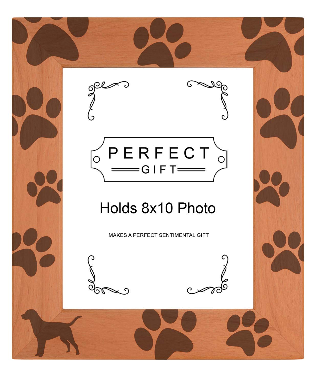 Gifts For All By Rachel Olevia Sentimental Photo Frame Labrador Paw Prints Wood Engraved 8x10 Portrait Picture Frame