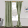 Jiuzhen Sage Green Velvet Curtains 108 Inch, Room Darkening Smooth Hand-Feeling Durable Curtains Thermal Insulated Privacy Prote