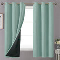 Youngstex 100% Blackout Curtains For Bedroom, Double Layer Full Room Darkening Curtain Insulated Black Out Drapes For Living Roo