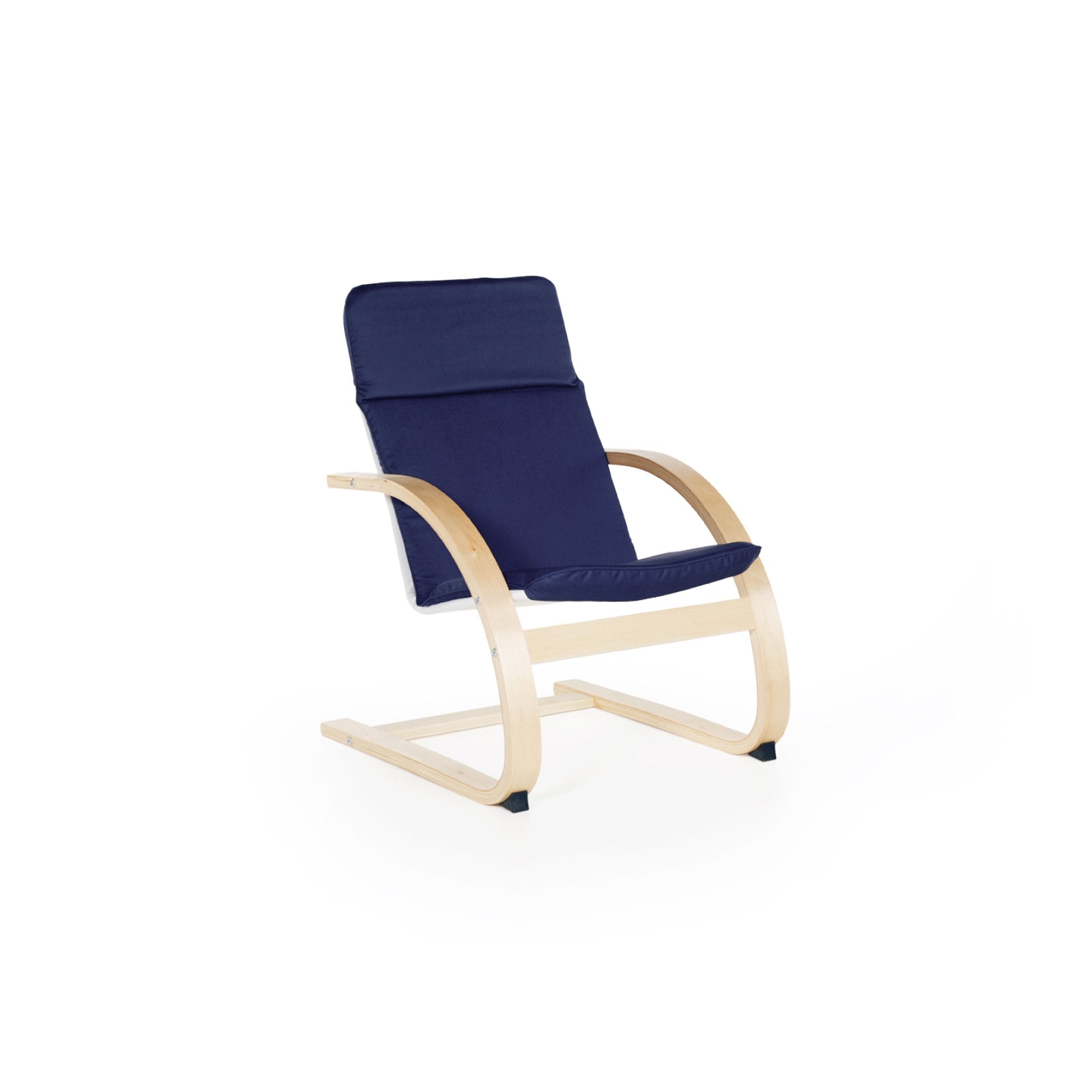 Guidecraft Kiddie Rocker - Blue Cushioned Wooden Chair For Toddlers - Kids Home and School Furniture
